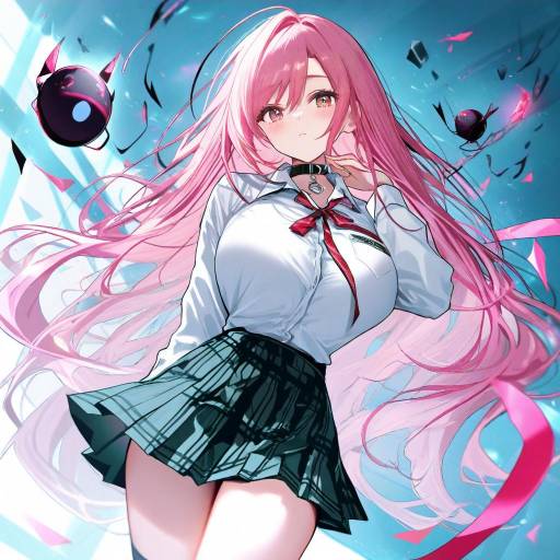 Illustration of Akashiya moka, rosario+vampire in the style of Natsu (anta tte hitoha)