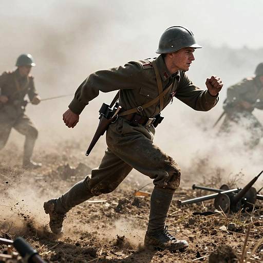 WW1 Austrian Soldier Charging Battle