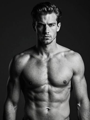 Dramatic Black and White Fitness Portrait