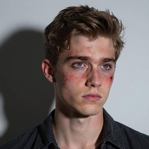 Young Man with Blood Splatters Portrait