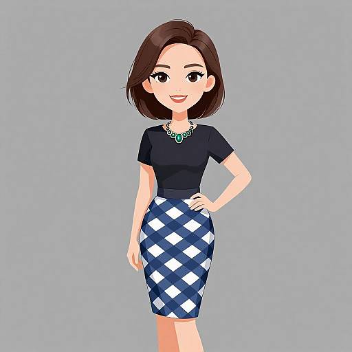 Smiling Business Woman in Stylish Outfit