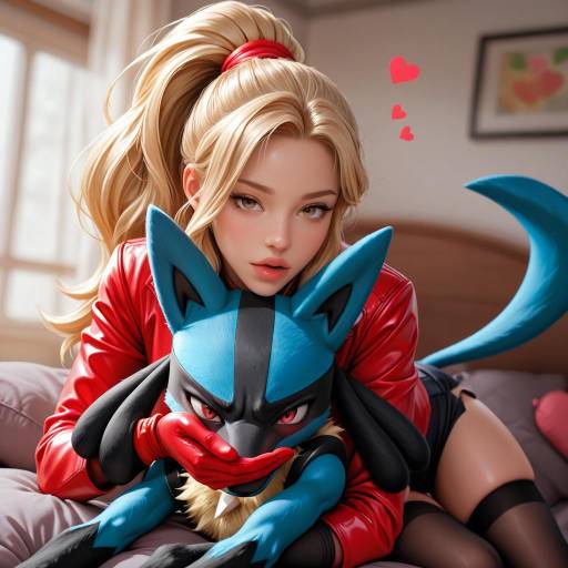 Blonde Lucario Girl with Heart