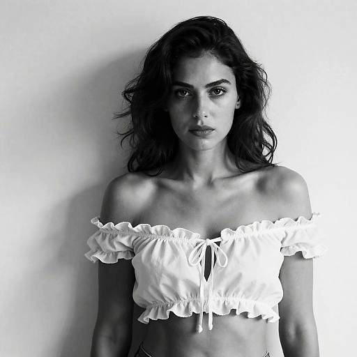 Moody Black-and-White Portrait of a Woman