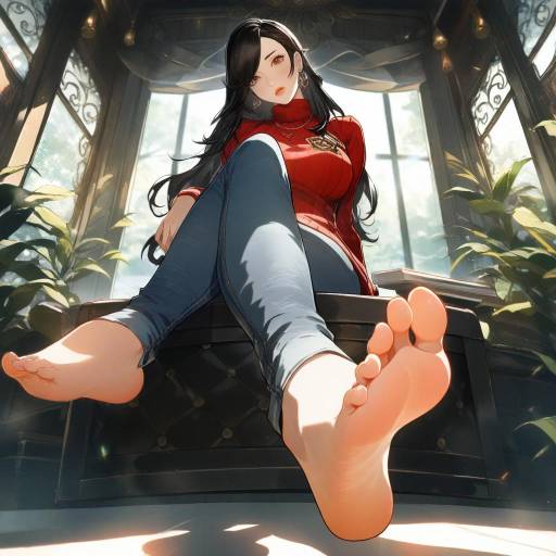 Stylish Persona 5 Girl with Foot Focus