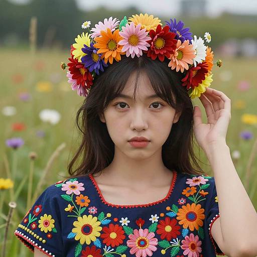 Vibrant Floral Crown in Nature