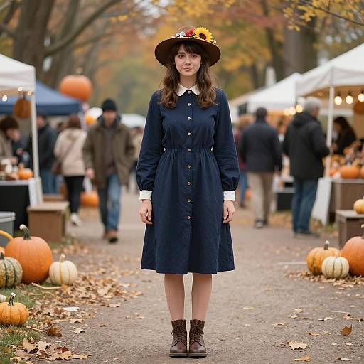 Autumn Festival Elegance: A Young Woman's Style