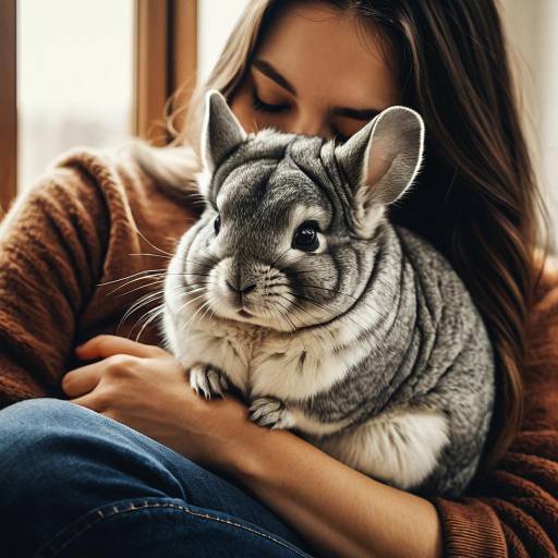 Cozy Chinchilla in Gentle Embrace Cozy Chinchilla in Gentle Embrace