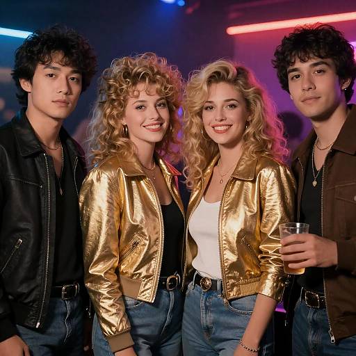 Vibrant Nightclub Scene with Friends