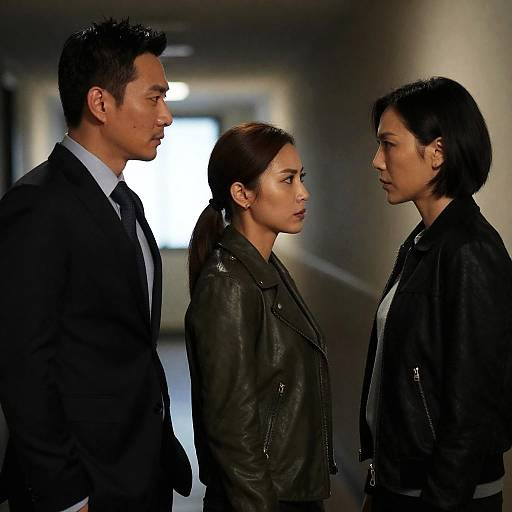 Intense Encounter in a Dim Hallway