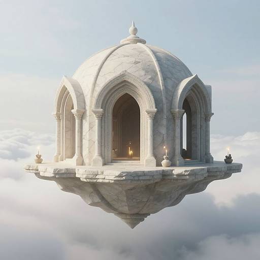 Ethereal Floating Sanctuary of Stone
