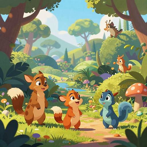 Disney-Style Jungle Adventure Scene