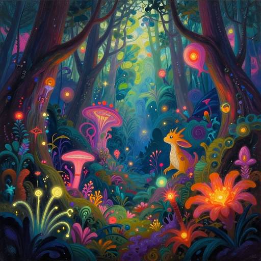 Surreal Dreamlike Forest Painting