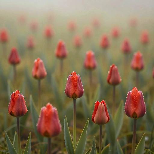 Magical Fantasy Meadow with Tulips
