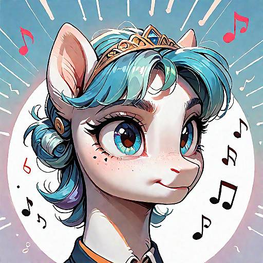 Musical Pony with Swirling Notes