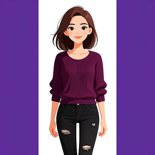 Smiling Woman in Casual Streetwear