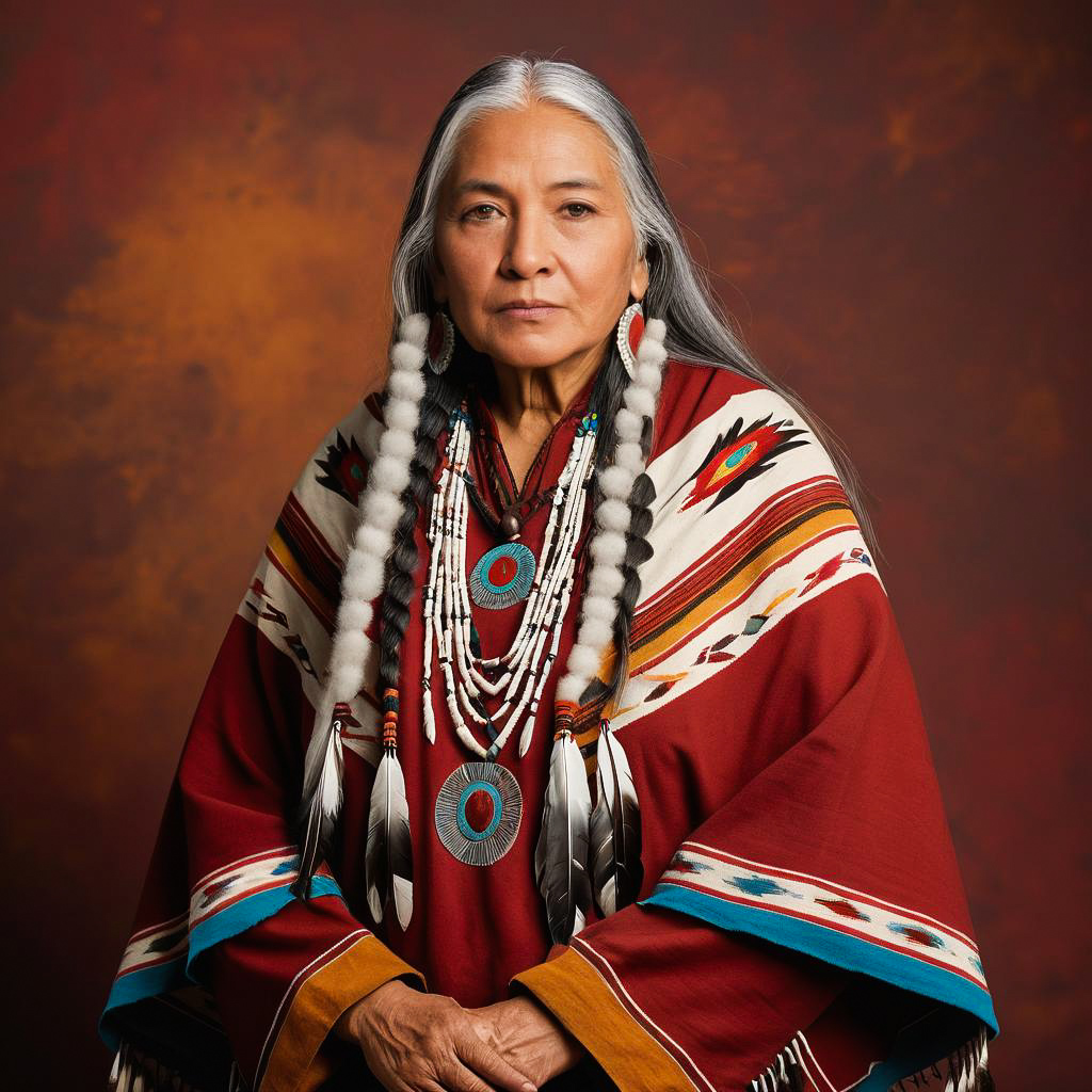 Proud Native American Elder in Regalia