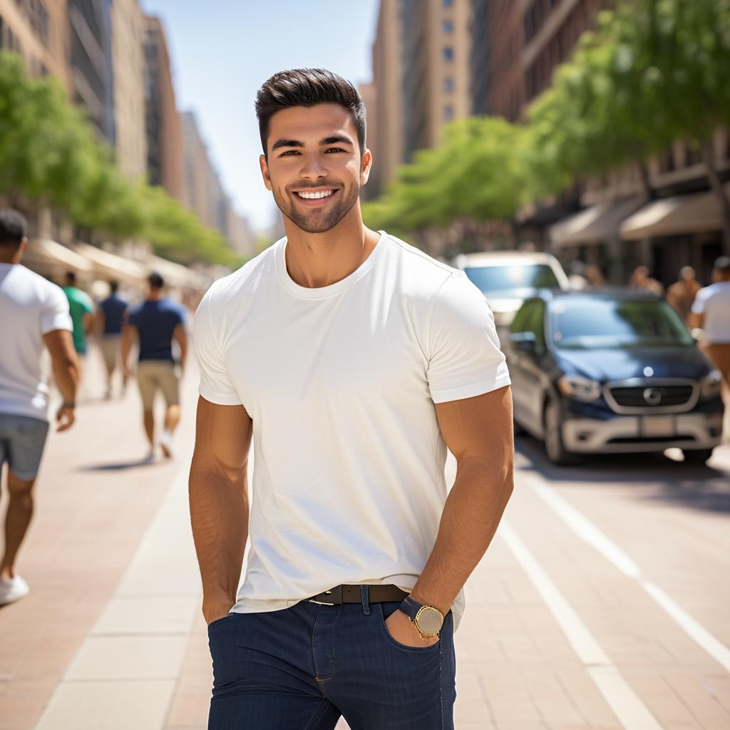 Confident Young Man in Urban Setting