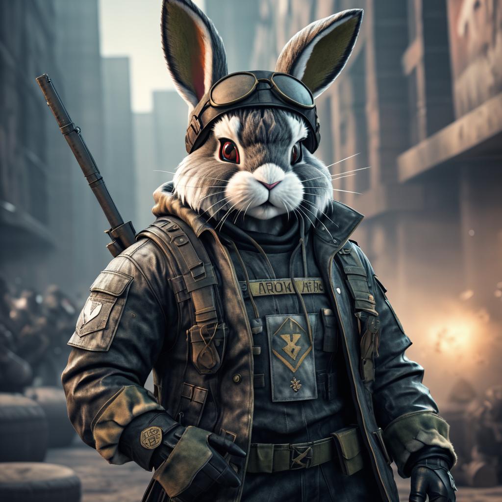 Grunge Bunny: Combat Strategist in Style