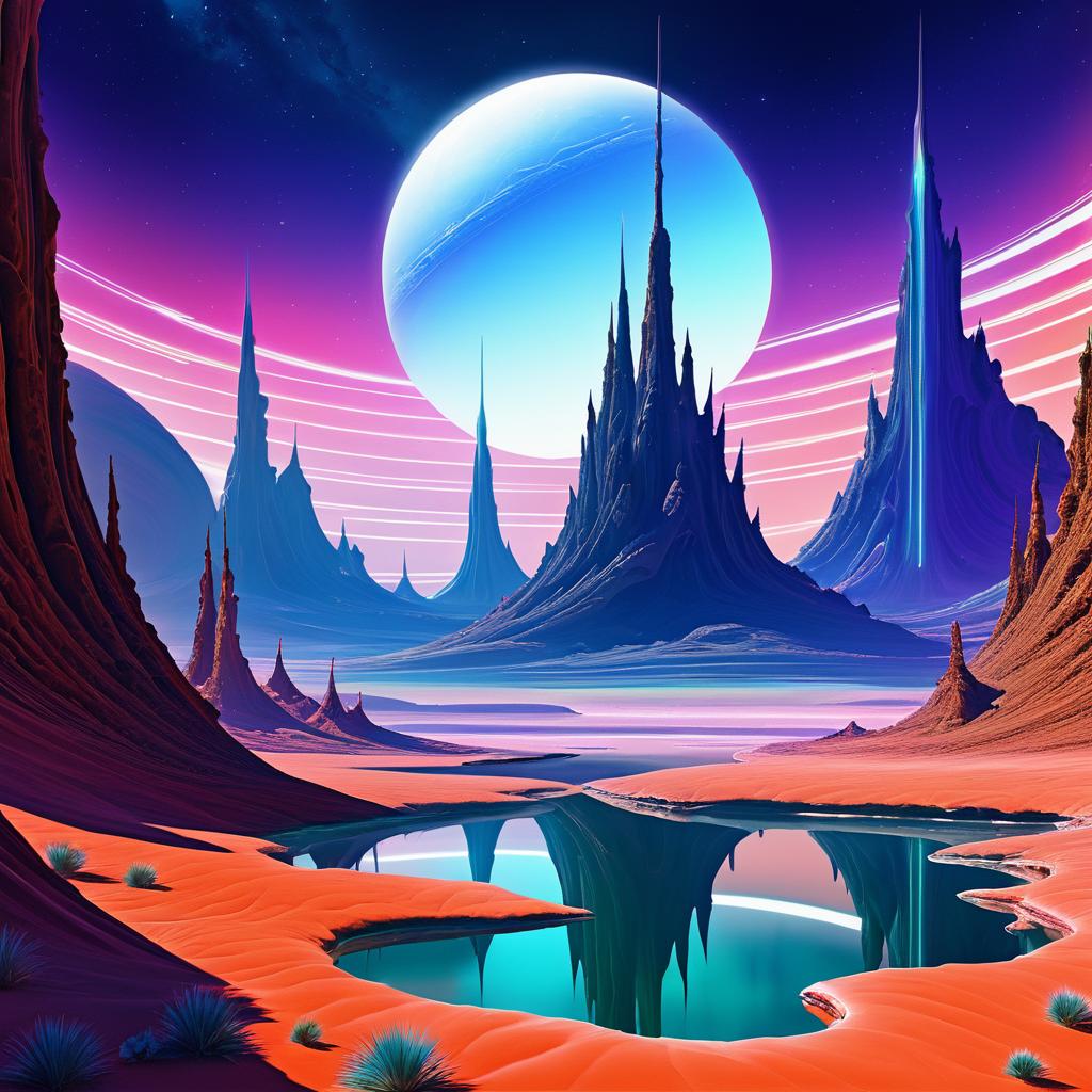 Surreal Alien Landscape Digital Art