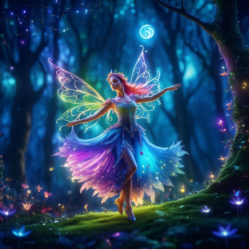 Ethereal Fairy Dance in Moonlit Glade