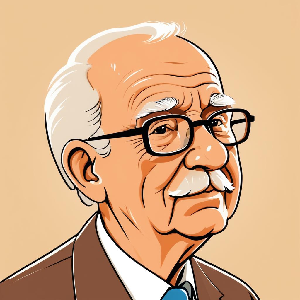 Cartoon Profile of a Wise Elderly Man