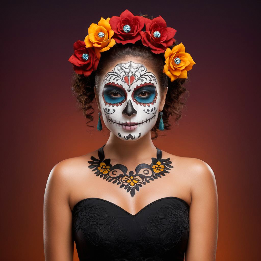 Vibrant Day of the Dead Portrait