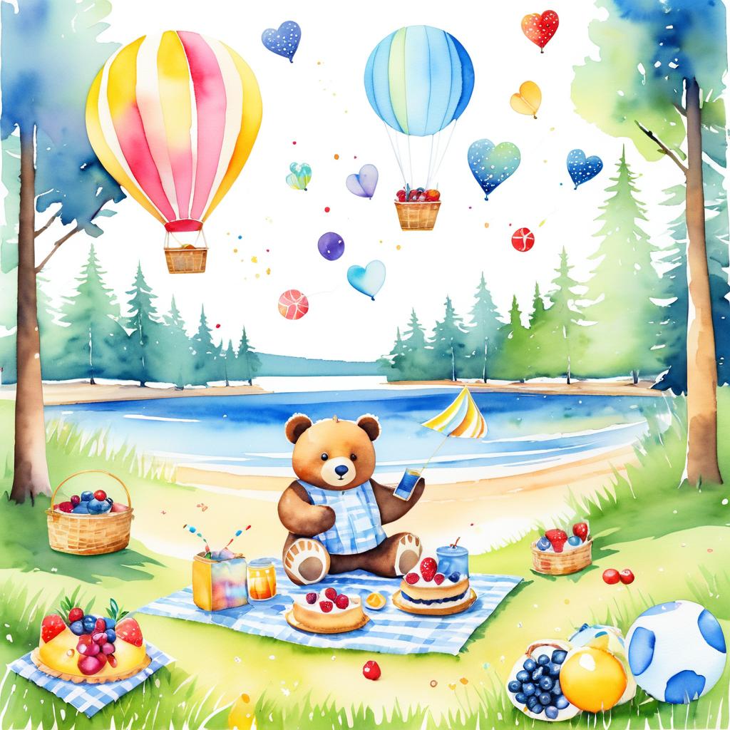 Sunny Picnic Adventure with a Friendly Bear