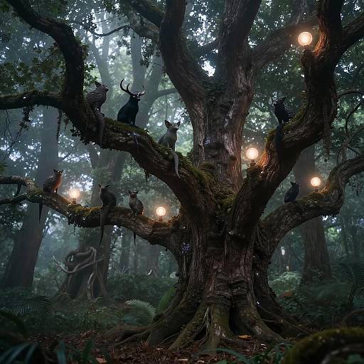 Magical Woodland Creatures in Enchanted Forest