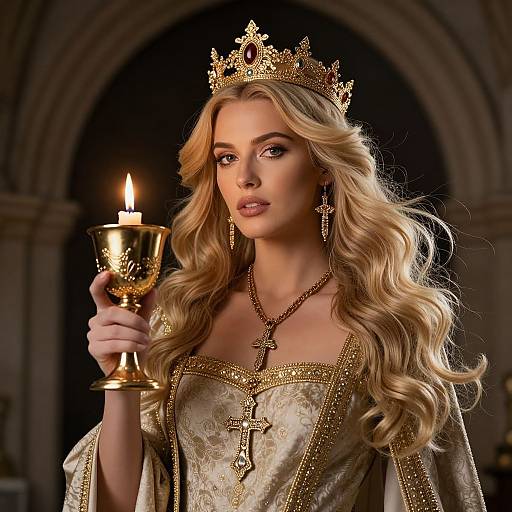 Regal Woman with Golden Chalice
