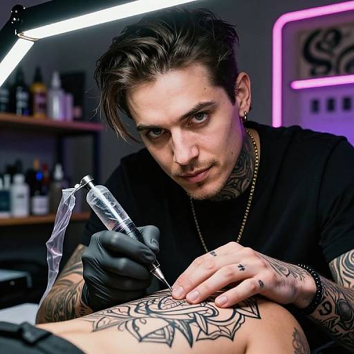 Photorealistic Tattoo Artist Portrait