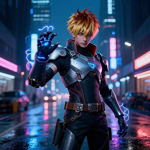 Raichou in Cyberpunk Cityscape