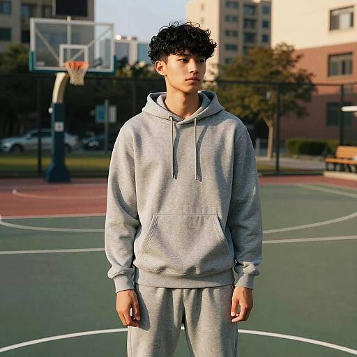 Urban Athletic Style on Basketball Court