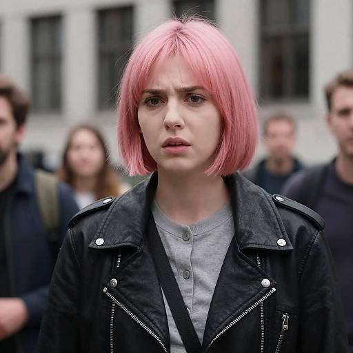 Urban Portrait of Concerned Young Woman