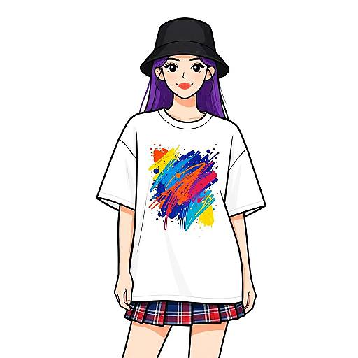 Smiling Woman in Street Style Outfit