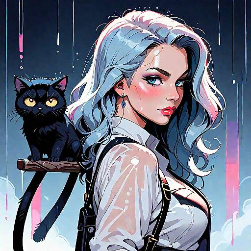 Marvel's Black Cat in the Rainy Night