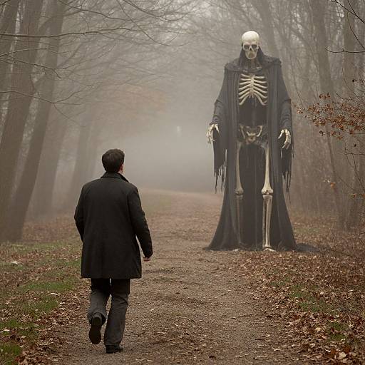 Misty Forest Encounter with Spectral Guardian