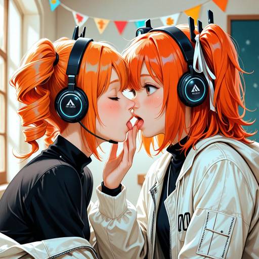 Surprise Kiss in Comic Style