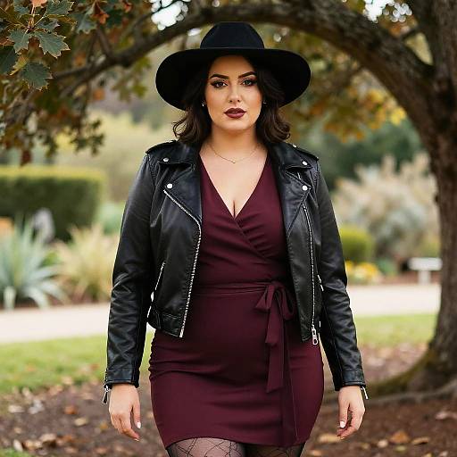 Stylish Woman in Botanical Garden