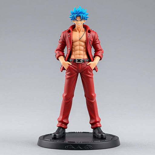 Confident Muscular Anime Figurine Design