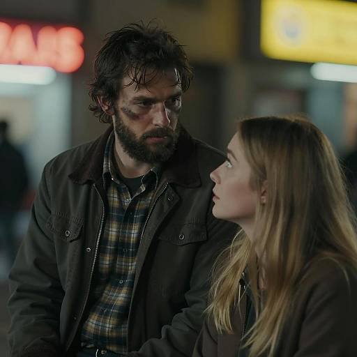 Serious Encounter in Neon Night