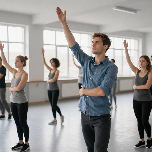 Bright Studio Dance Class with Instructor