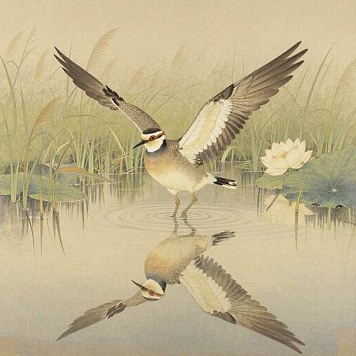 Spur-winged Plover in Serene Wet Meadow