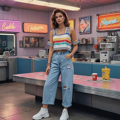 Y2K Fashion: Vintage Diner Style Shoot