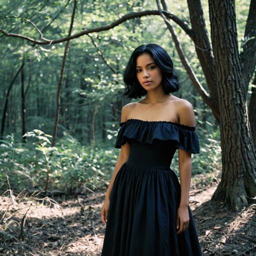 Elegant Black American Girl in Nature