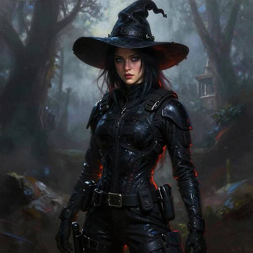 Witch in Tactical Black Armor