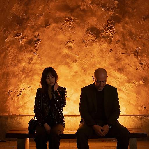 A Fiery Encounter on a Dark Bench