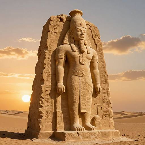 Ancient Desert Deity in Sandstone