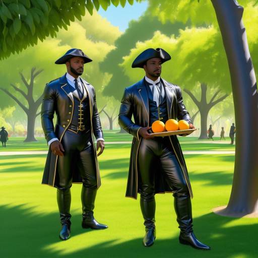 Pirate Map with Doctor and Cop Picking Fruit