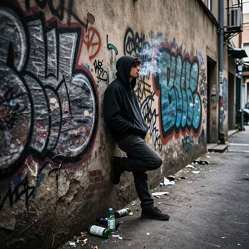 Moody Urban Solitary Bum Scene