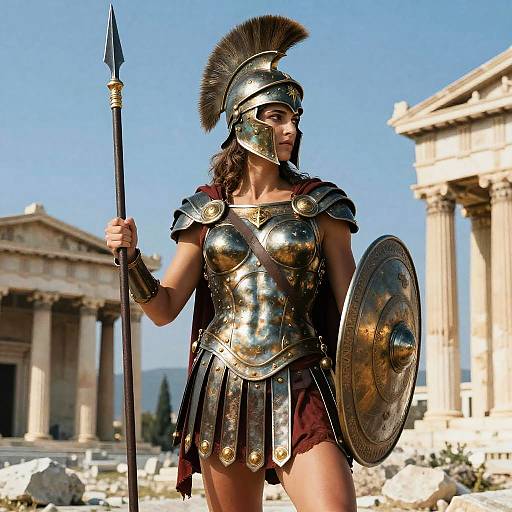 Heroic Female Greek Warrior Art